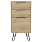 18" Brown And Black Wood Three Drawer Dresser
