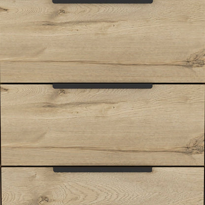 18" Brown And Black Wood Three Drawer Dresser