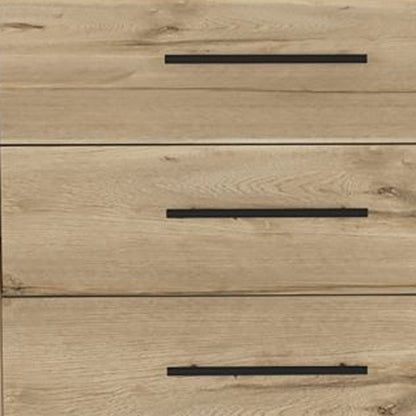 59" Natural And Black Wood Six Drawer Double Dresser
