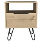22" Oak Wood One Drawer Nightstand