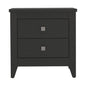 24" Black Wood Two Drawer Nightstand