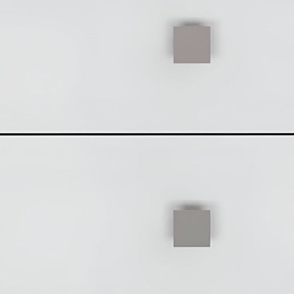 24" White Wood Two Drawer Nightstand