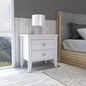 24" White Wood Two Drawer Nightstand