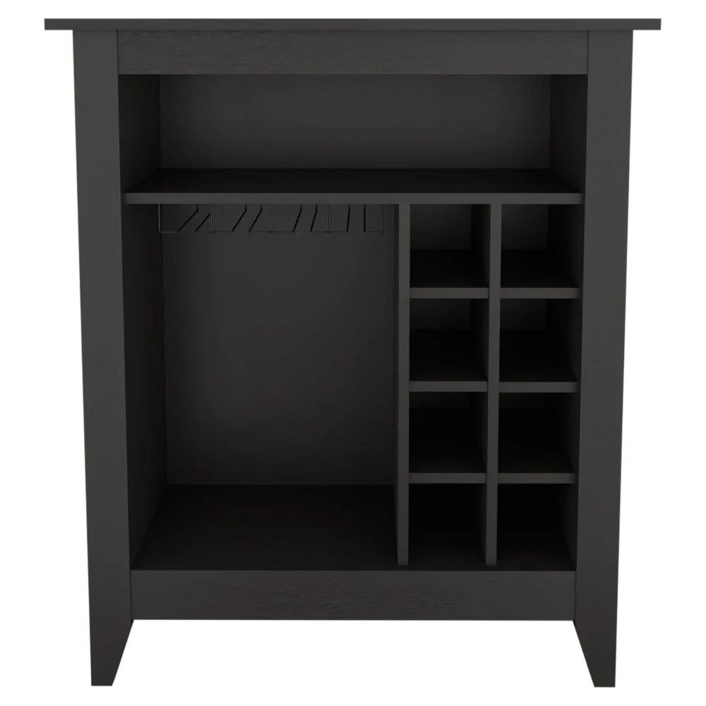 Black Bar Cart With Wine Storage
