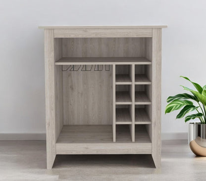 Light Gray Bar Cart With Wine Storage