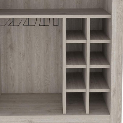 Light Gray Bar Cart With Wine Storage