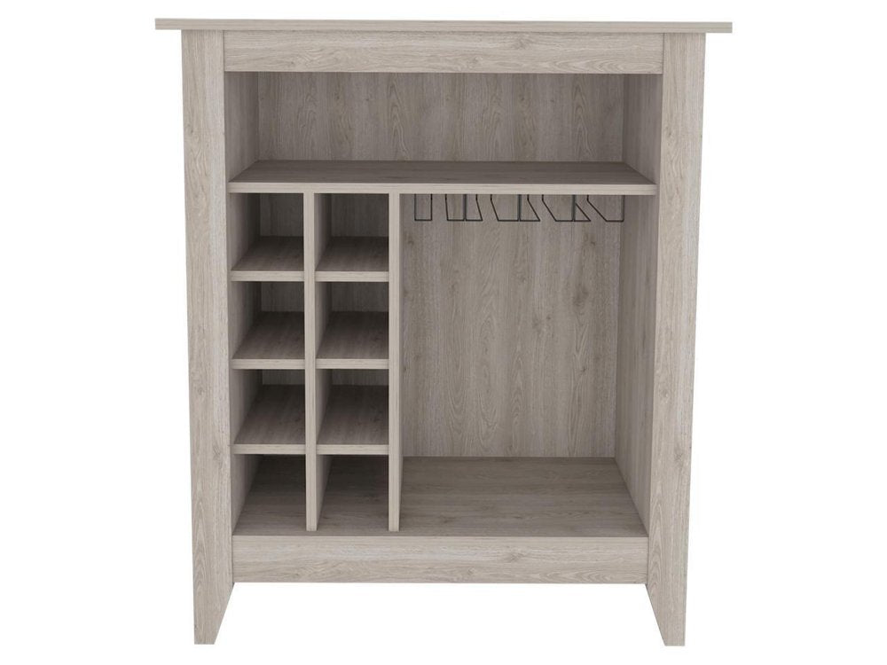 Light Gray Bar Cart With Wine Storage
