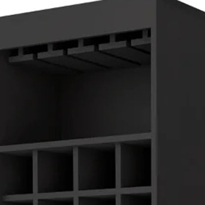 24" Black Bar Cabinet With Eighteen Shelves