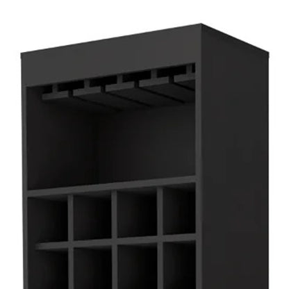 24" Black Bar Cabinet With Eighteen Shelves