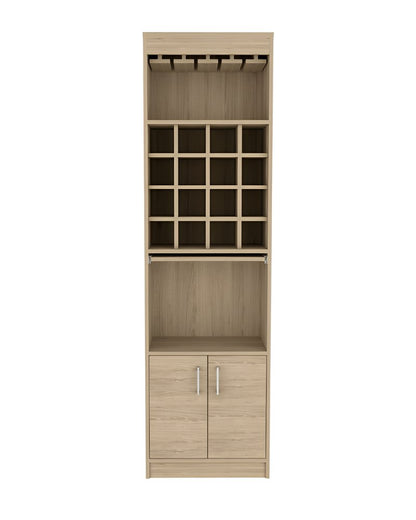 24" Natural Bar Cabinet With Eighteen Shelves
