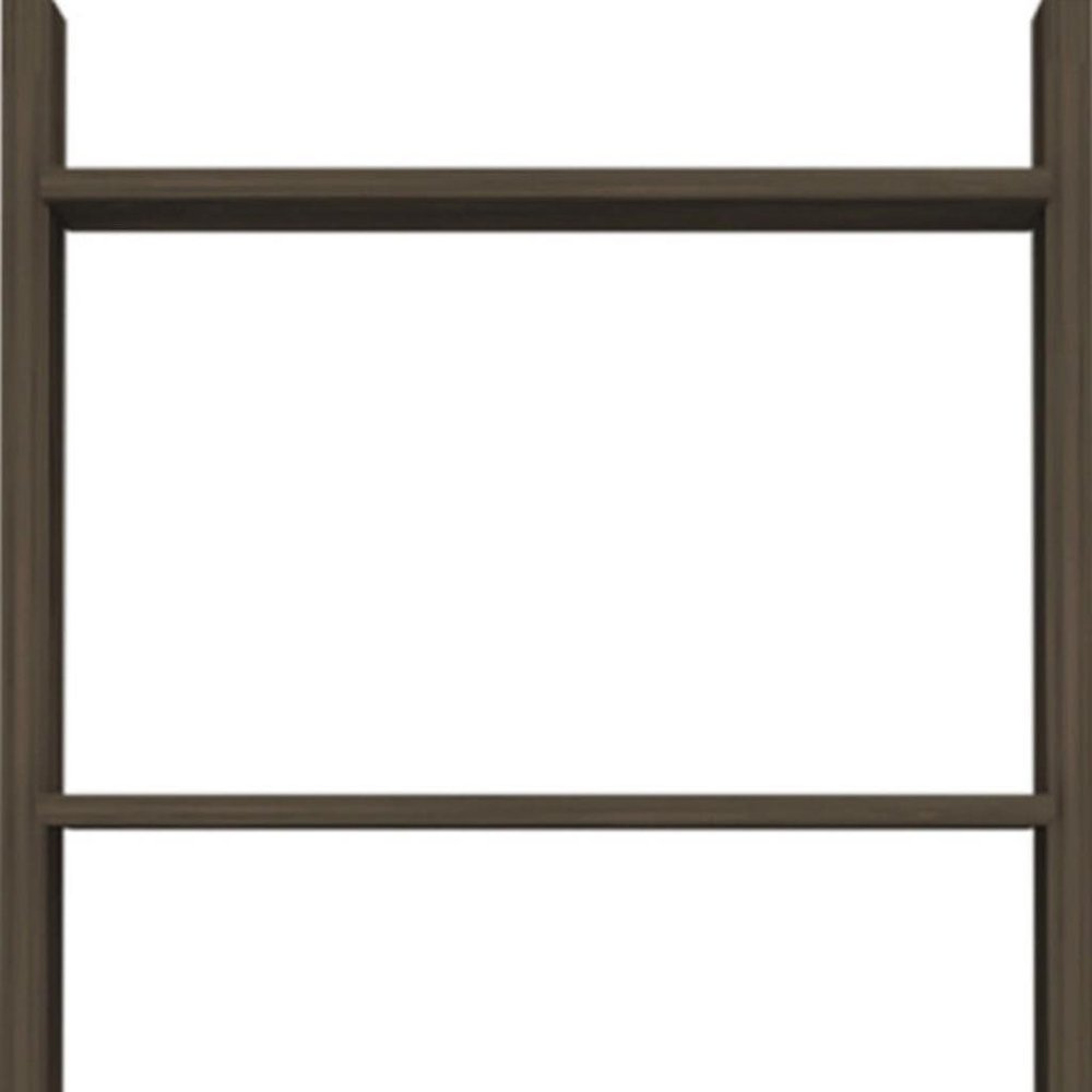 70" Brown Five Tier Ladder Bookcase with A Drawer