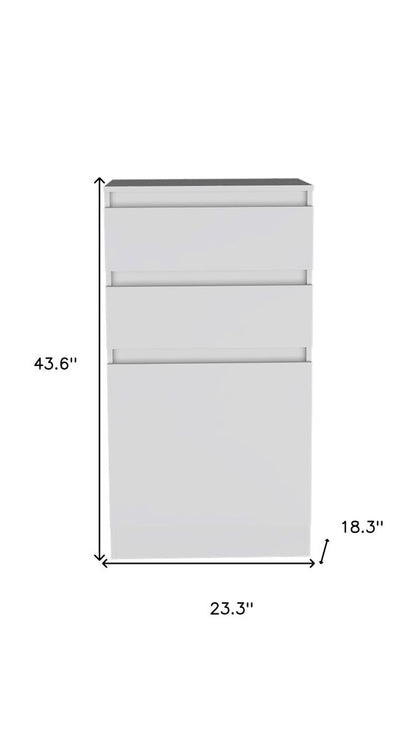 23" White Wood Two Drawer Dresser