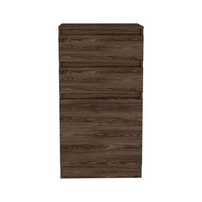 23" Dark Brown Wood Two Drawer Dresser