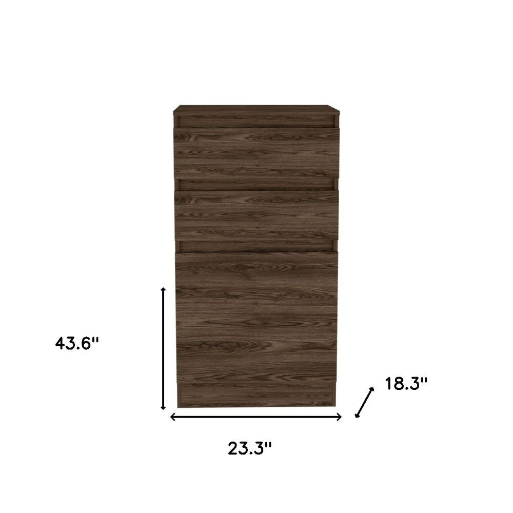 23" Dark Brown Wood Two Drawer Dresser