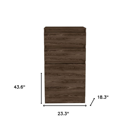 23" Dark Brown Wood Two Drawer Dresser