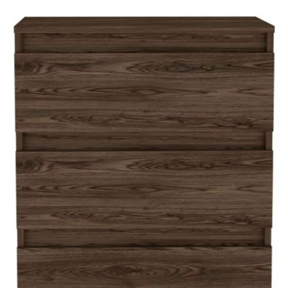 23" Dark Brown Wood Two Drawer Dresser