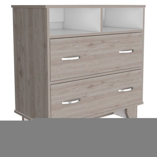 32" Light Grey Manufactured Wood Two Drawer Dresser