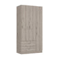 71" Light Gray Wood Two Drawer Combo Dresser