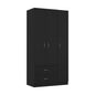 71" Black Wood Two Drawer Combo Dresser