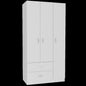 71" White Wood Two Drawer Combo Dresser