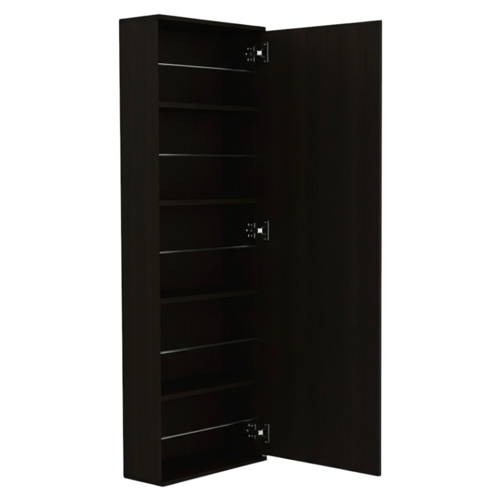 Dark Brown Ten Pair Wall Mounted WoodShoe Rack