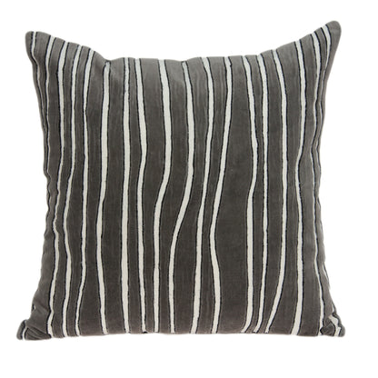 20" Gray Cotton Throw Pillow