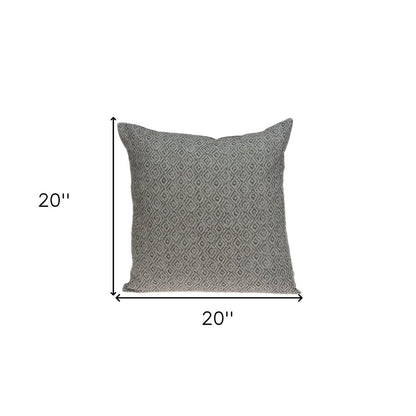20" Gray Cotton Blend Throw Pillow