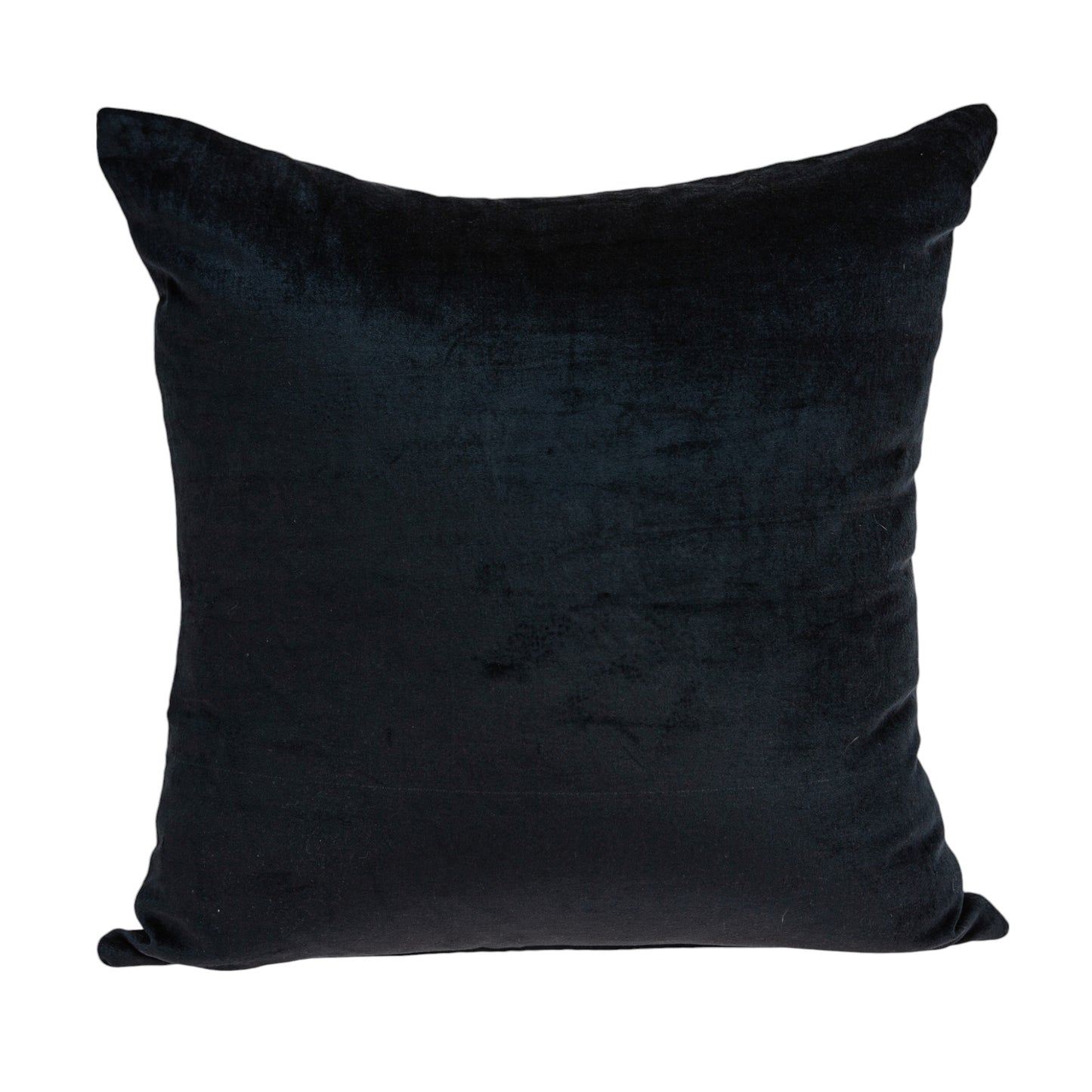 22" Black Cotton Blend Throw Pillow