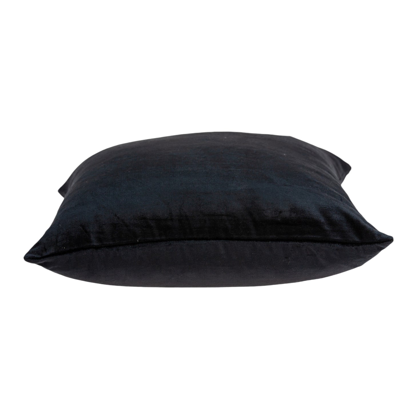 22" Black Cotton Blend Throw Pillow