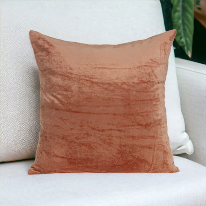 22" Orange Cotton Blend Throw Pillow