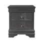 24" Gray Wood Shagreen Two Drawer Nightstand
