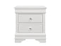24" White Wood Shagreen Two Drawer Nightstand
