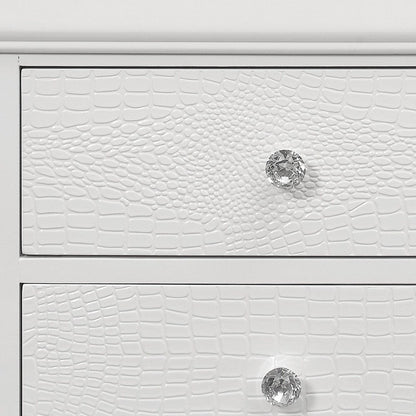 24" White Wood Shagreen Two Drawer Nightstand