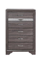 35" Grey Manufactured Wood Six Drawer Chest
