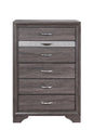 35" Grey Manufactured Wood Six Drawer Chest