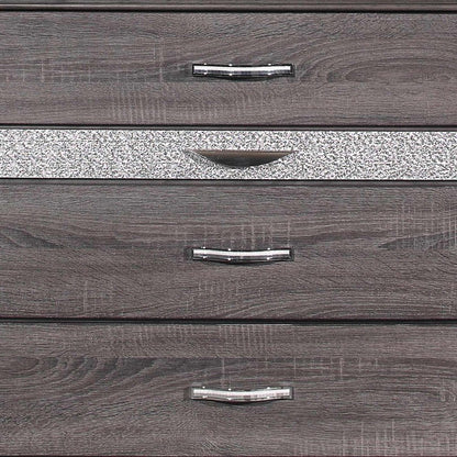 35" Grey Manufactured Wood Six Drawer Chest