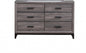 58" Gray Solid and Manufactured Wood Six Drawer Double Dresser