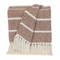 Burnt Orange Woven Cotton Striped Throw Blanket