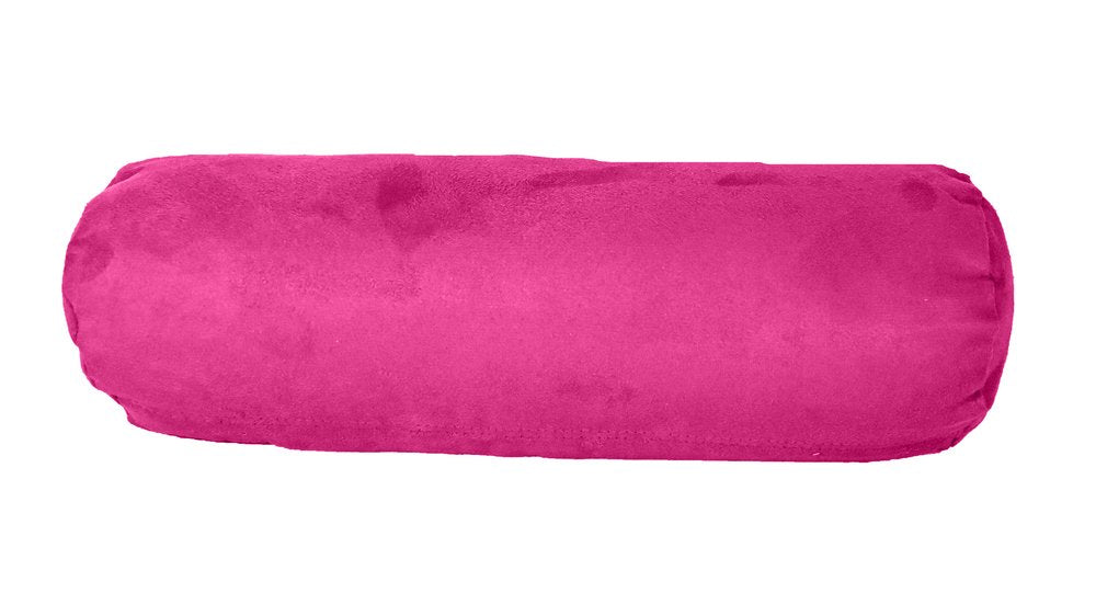 8" X 20" Fuchsia Microsuede Bolster Throw Pillow