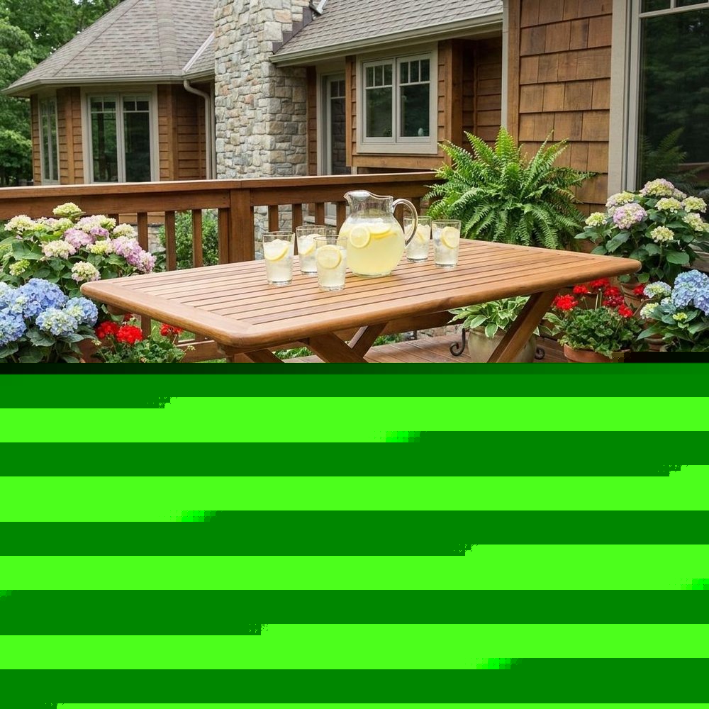 43" Brown Solid Wood Folding Outdoor Picnic Table