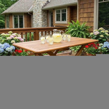 43" Brown Solid Wood Folding Outdoor Picnic Table