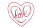 16" X 15" Rose and White Heart Love Valentines Day Heart Throw Pillow with Embroidery