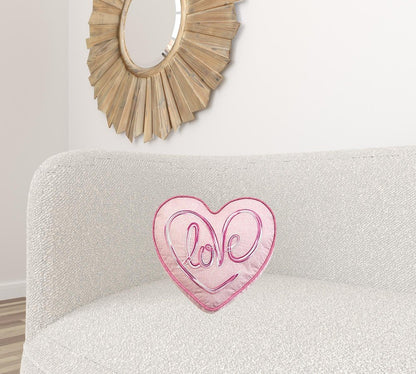 16" X 15" Pink Heart Love Valentines Day Heart Throw Pillow