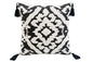 17" Black and White Throw Pillow with Tassels