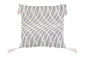 17" Gray and White Throw Pillow with Tassels