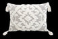 13" X 18" Gray and White Throw Pillow with Tassels