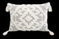 13" X 18" Gray and White Throw Pillow with Tassels