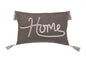 13" X 20" Gray and White Home Throw Pillow with Tassels