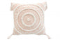18" Peach and White Throw Pillow with Tassels
