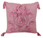 17" Light Pink Floral Throw Pillow with Tassels